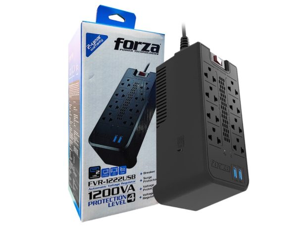Estabilizador 08 tomas 1200va-600w c/usb-FZ-FVR-1222USB