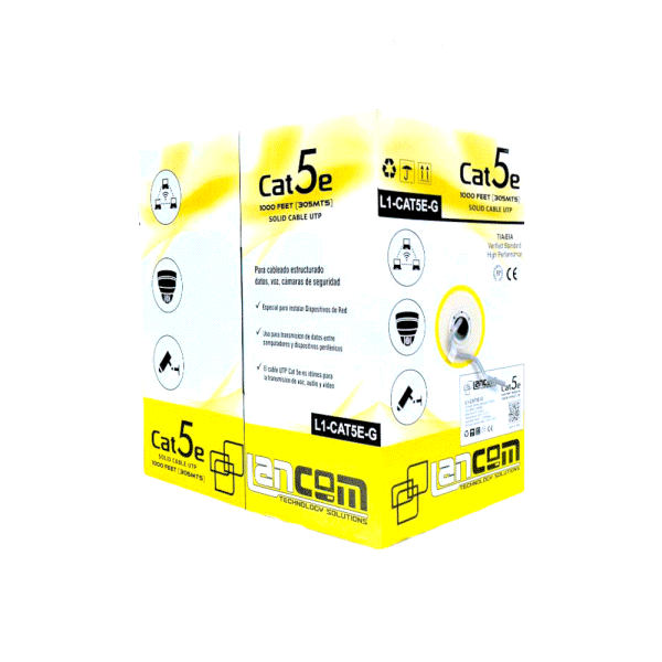 Rollo de cable UTP Cat-5e CCA 4P 305MT