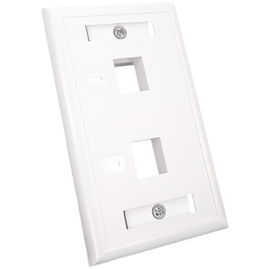 Placa 2 puertos liso color blanco - 317W-V2WH-LS