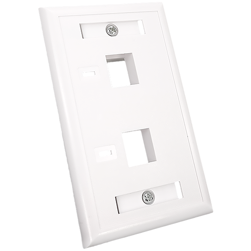 Placa 2 puertos liso color blanco - 317W-V2WH-LS